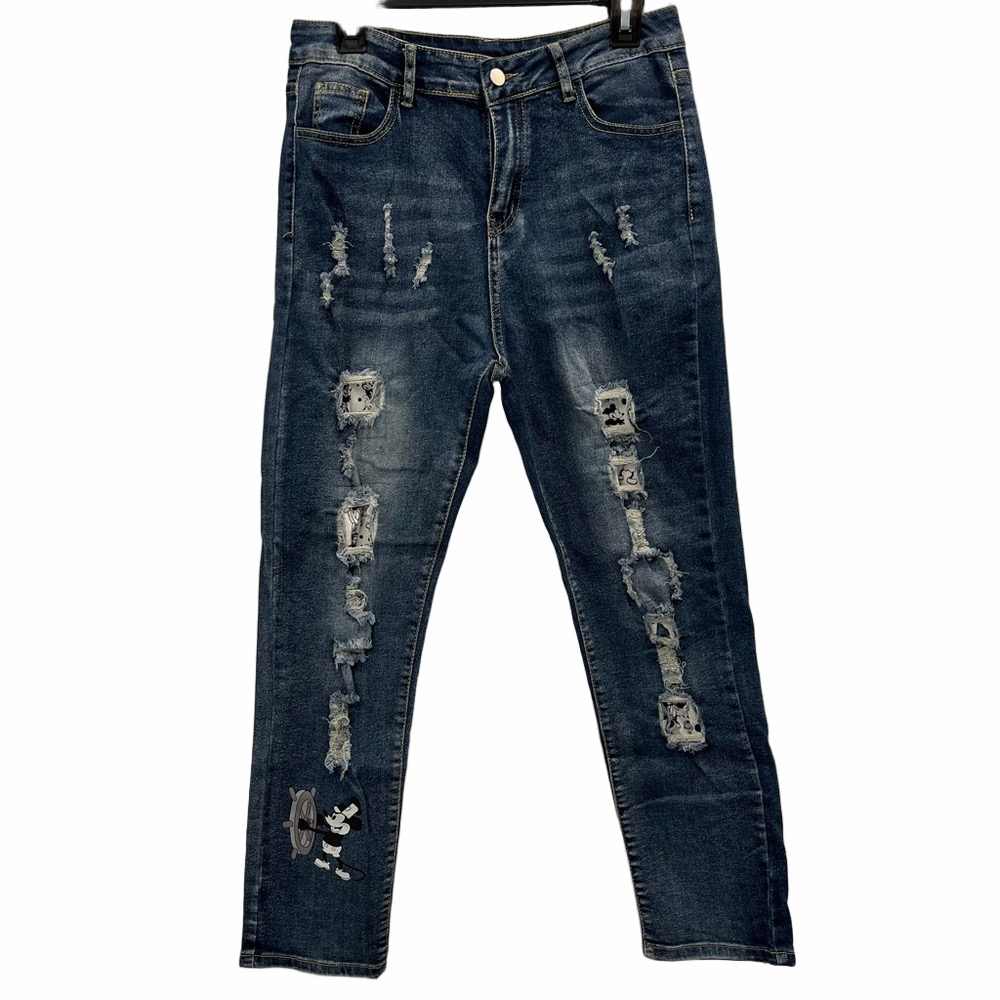 Mickey Mouse Distressed Jeans
